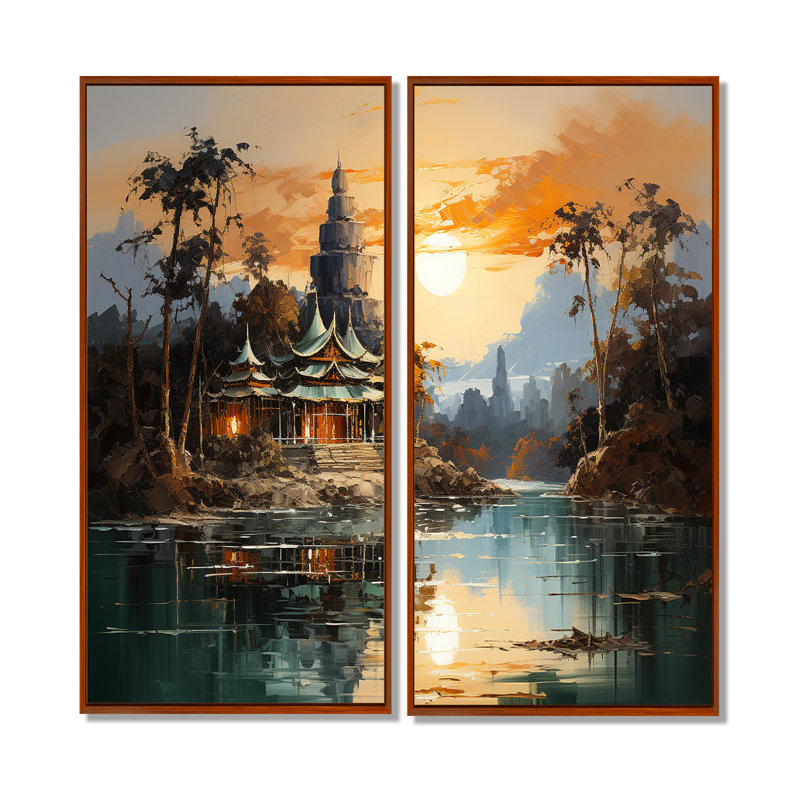 Halsey - art mural blanc global, 40" H x 40" W, Brown, Impression encadrée flottante
