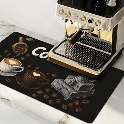 Grand tapis de séchage à vaisselle pour tapis de café
