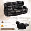 3 Seat Wall Hugger Power Reclining Sofa With Drop Down Console, LED Lights, USB Charging, Cup Holders For Living Room-1346870329