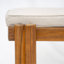 Chaise de salle à manger en bois d'acacia, finition teck avec coussin beige, ensemble de 2