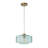 1-Light Green Pendant with Drum Glass Shade for Kitchen Island