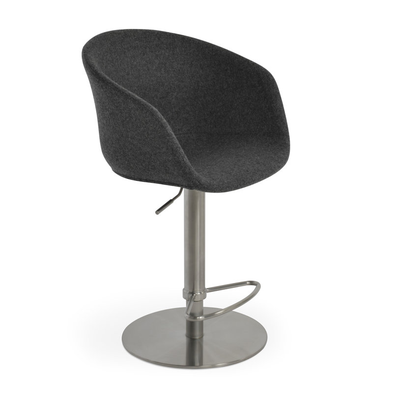 Tribeca Swivel Adjustable Height Bar Stool, Brushed, Dark Gray