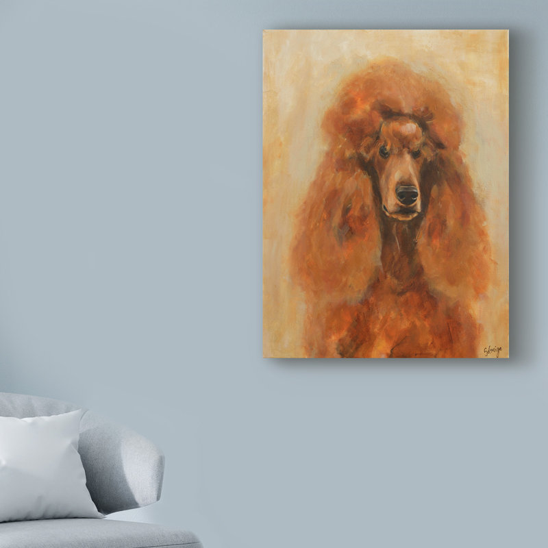« abricot caniche », reproduction de peinture à l’acrylique sur toile tendue, H 19 po x l 14 po x P 2 po