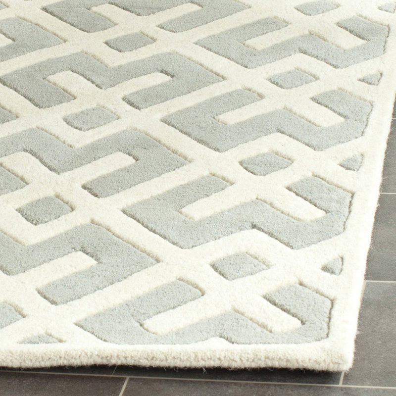 Deedie Hand Tufted Wool Geometric Rug, Rectangle 8'9" x 12'