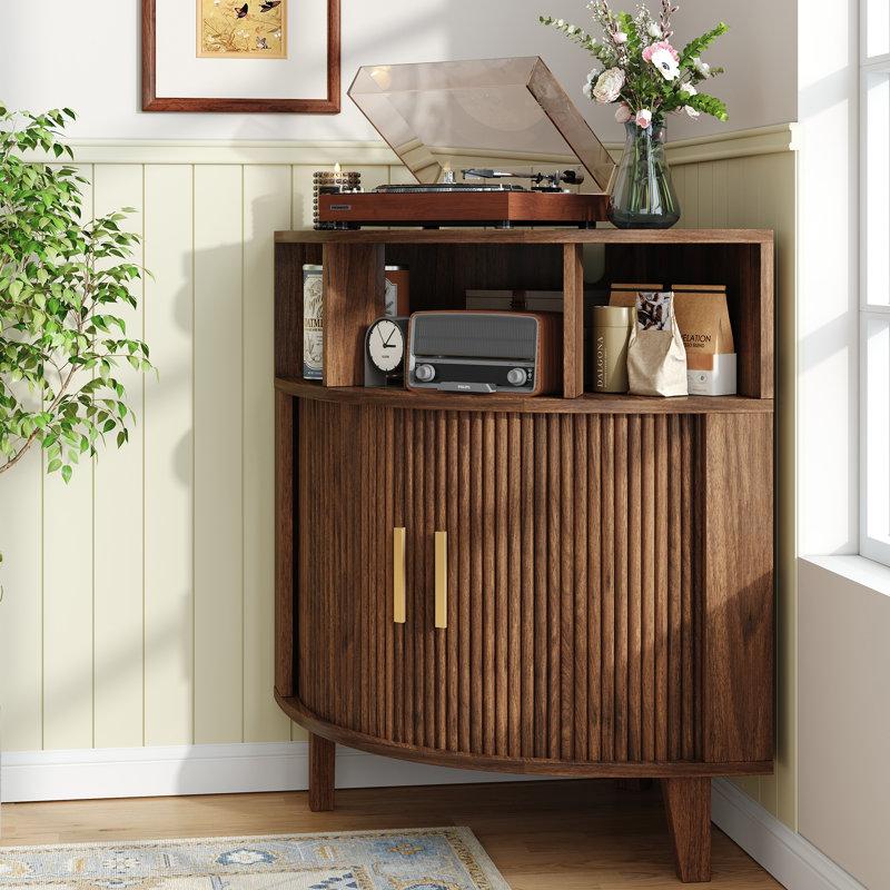 33.27 " H Media Shelves, Walnut