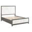 Grand lit plateforme avec rangement, élément de chambre gris et