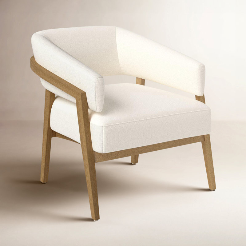 Maudette Upholstered Barrel Chair, Gibson White