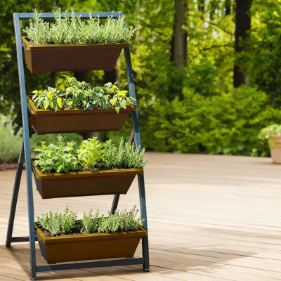 4-Ft Vertical Raised Garden Bed With 4 Planter Boxes - Freestanding Elevated Gardening Solution For Vegetables Herbs Flowers - Indoor Outdoor Use For Patio Balcony