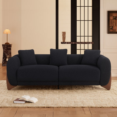 Heidemaria 89'' Boucle Upholstered Curved Sofa