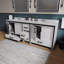 Meuble-lavabo double l 84 po x P 22 po avec comptoir en quartz blanc-471489722-471489723