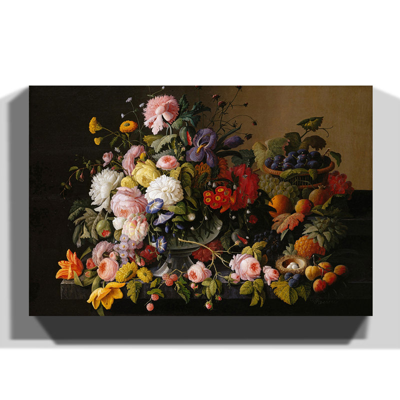 Still Life Flowers by Severin Roesen - Wrapped Canvas, 70cm H x 100cm W