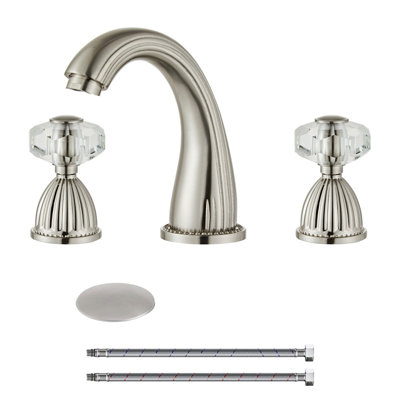 Widespread 2-handle Bathroom Faucet with Drain Assembly