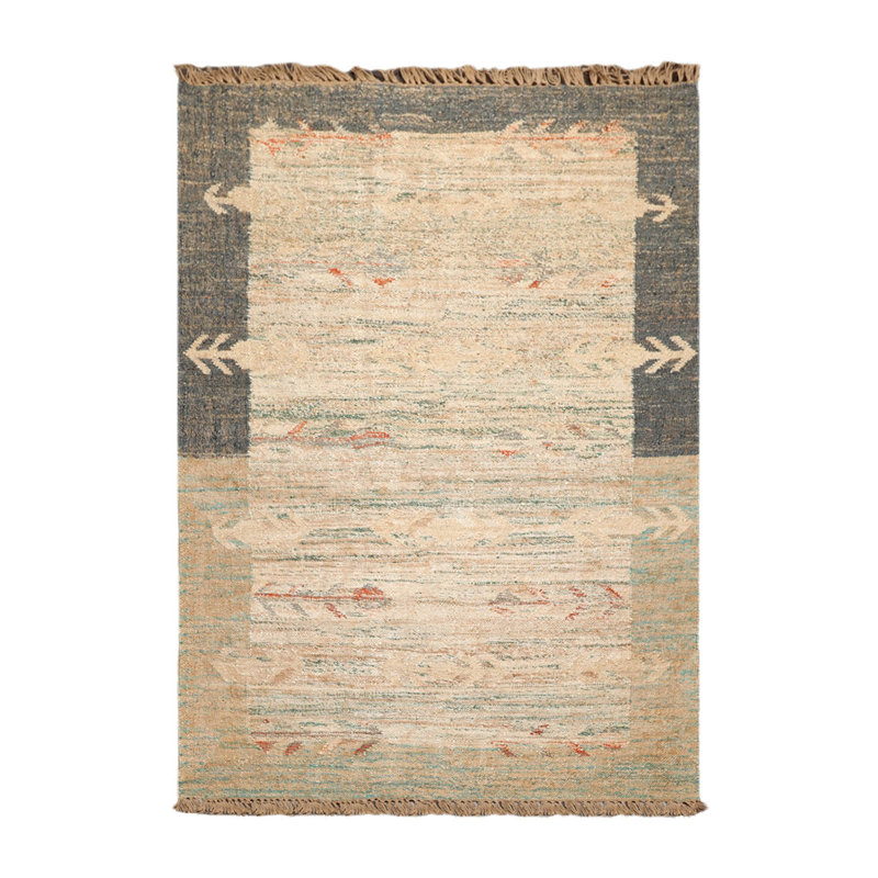 Tapis oriental de style oriental en jute tissé à la main de 5 po x 2 po x 8 po x 2 po Oriental