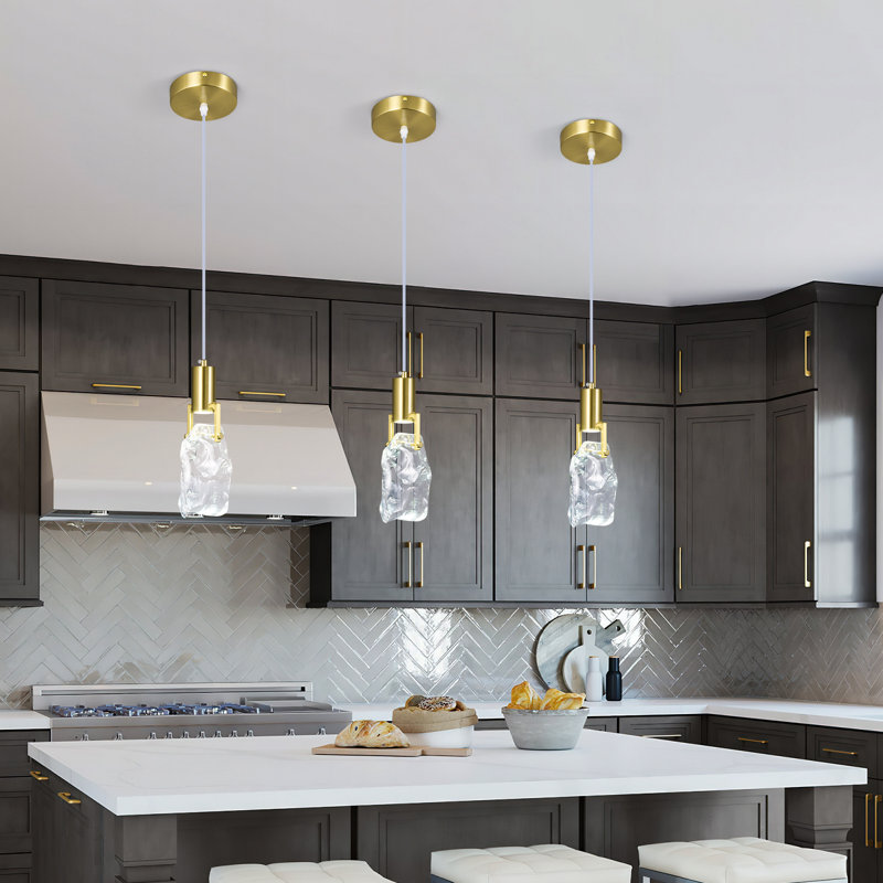 Modern Gold Pendant Lights Kitchen Island Clear Irregular Crystal Pendant Light Fixtures Led Mini Pendant Lights For Kitchen Island Living Dinning Room Bedroom Farmhouse