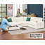 Canapé modulaire Glendora de 112 po avec chargement USB, rangement pour chaise longue et porte-gobelets-330486669
