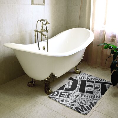 Detroit Michigan Districts Rectangle Memory Foam Non-Slip Bath Rug -  East Urban Home, 5C4D1350ACB04A728D96C59837448BFC