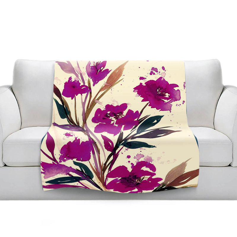 Couverture sherpa doux posies rose, l 51 po x L 60 po