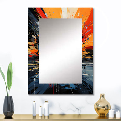 Vintage Vinyl Music Serenade II - Blue Glam Wall Mirror