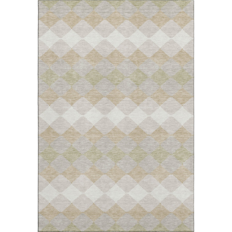 Tapis géométrique de qualité supérieure lavable à la machine Bunderberg AMF1007, Rectangle 2 pi 6 po x 3 pi 10 po