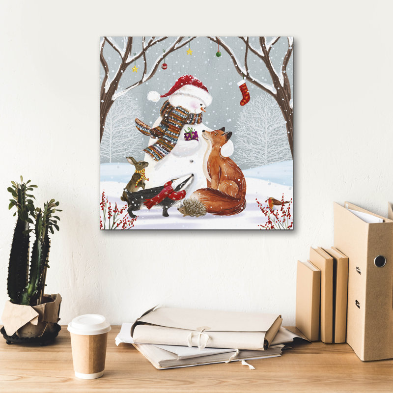 Toile épique «Snowy Forest Friends» par Elle Media Group, Epic Graffiti, 18 po x 18 po