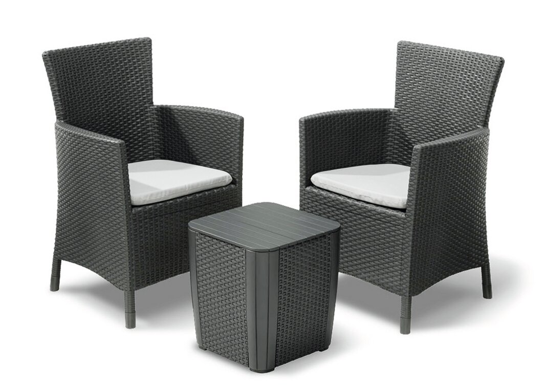 2-Sitzer Lounge Set Napoli aus Polyrattan mit Polster