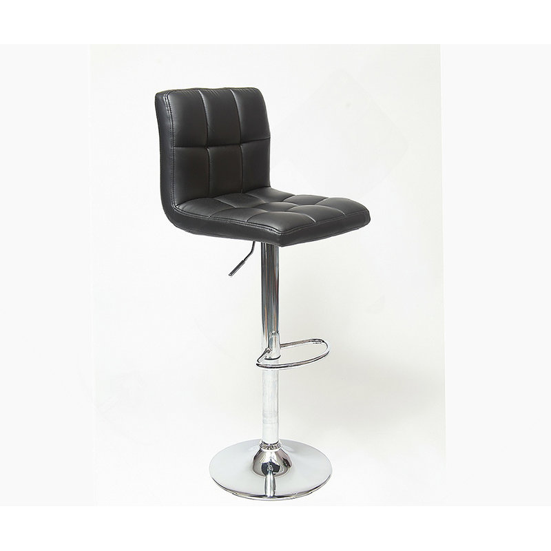 Tabouret de bar pivotant réglable en similicuir, ensemble de 2, Noir