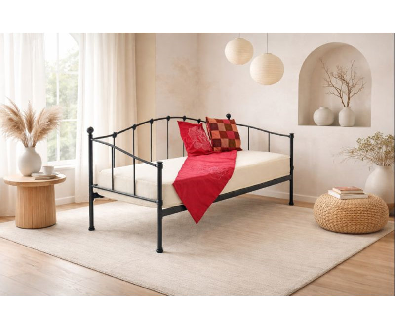Metal Daybed, Small Single (2'6), Black