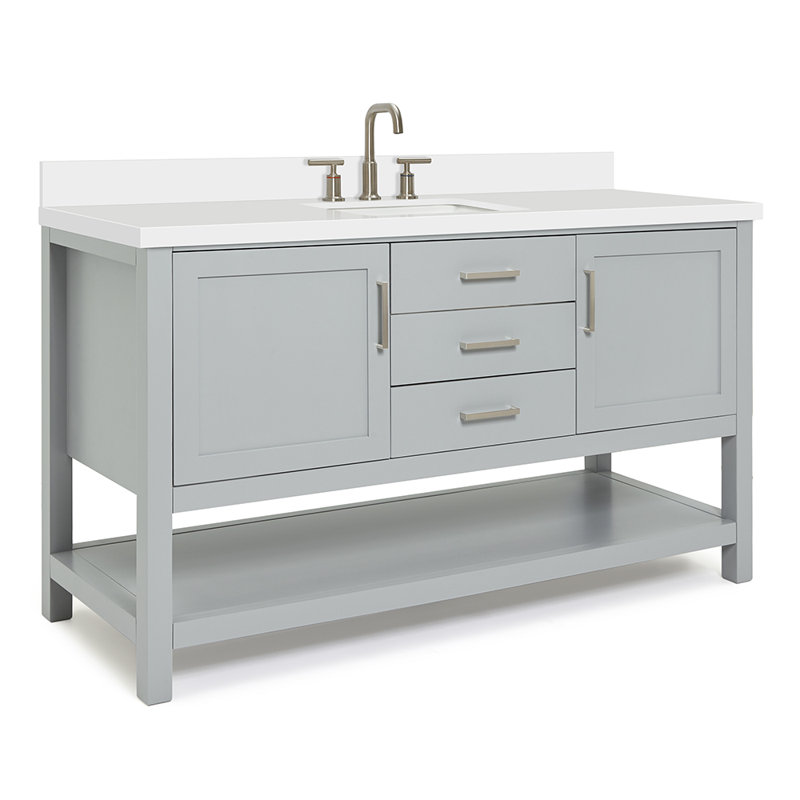 Bayhill 61'' W Single Vanity, Gray, Rectangular