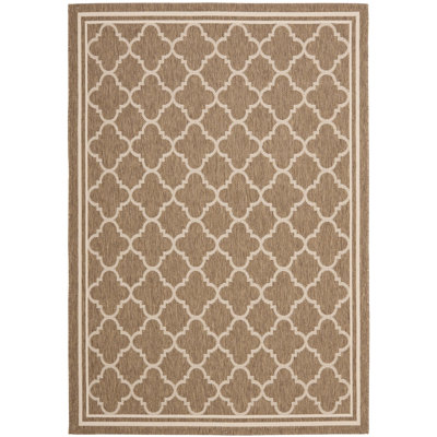 Arneshia Geometric Brown/Bone Indoor/Outdoor Area Rug