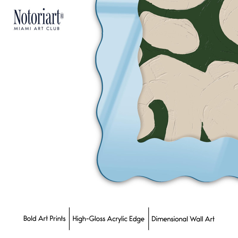 Cadre mural en acrylique gaucher par NOTORIART, H 27,5 po x l 19,5 po, Bleu clair, Wavy