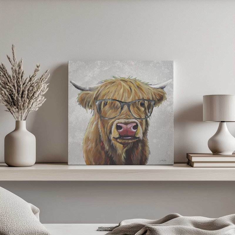«Highland with Glasses» par Lee Keller, reproduction d'art, L 12 po x H 12 po, Ne s’applique pas, Toile non encadrée