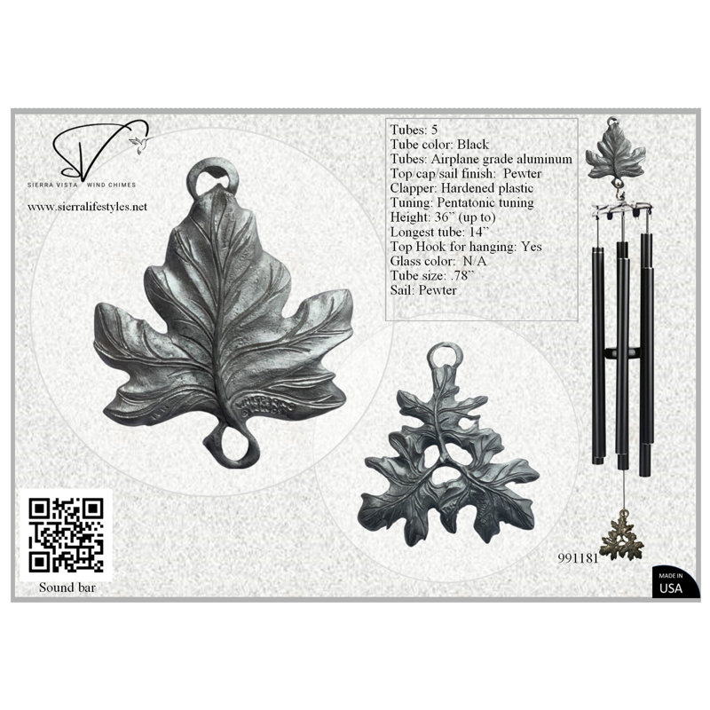 Feuille d'érable 36 po - Tube, Noir