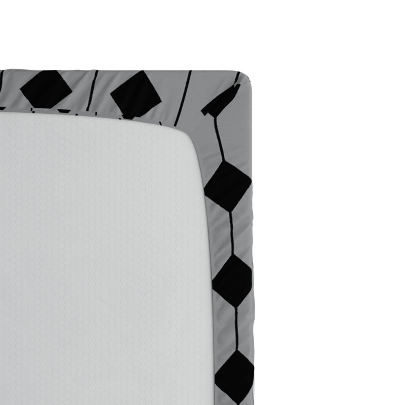 Microfiber Geometric Fitted Sheet, Full Fitted Sheet, Geometric 3