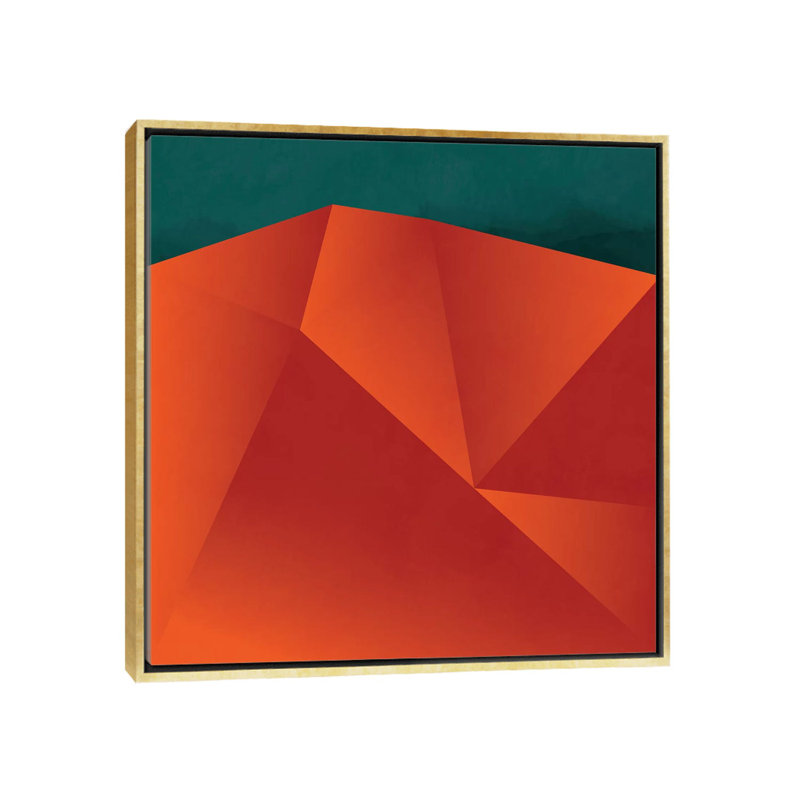 «Geometric Art Abstract Copper Petrol» par Ana Rut Bré - impression d'art graphique, H 18 po x l 18 po x 1,5 po, Aucun mat