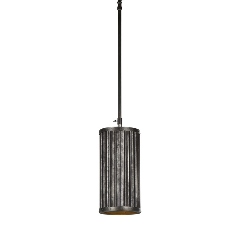 Luminaire suspendu cylindrique simple à 1 lumière Nellcote, H 22 po x l 10 po x P 10 po