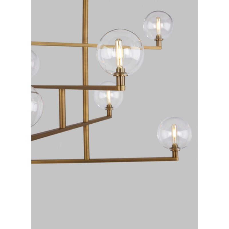 Lustre asymétrique Catelaya, H 50 po x l 43 po x P 43 po, Blanc mat, Vert