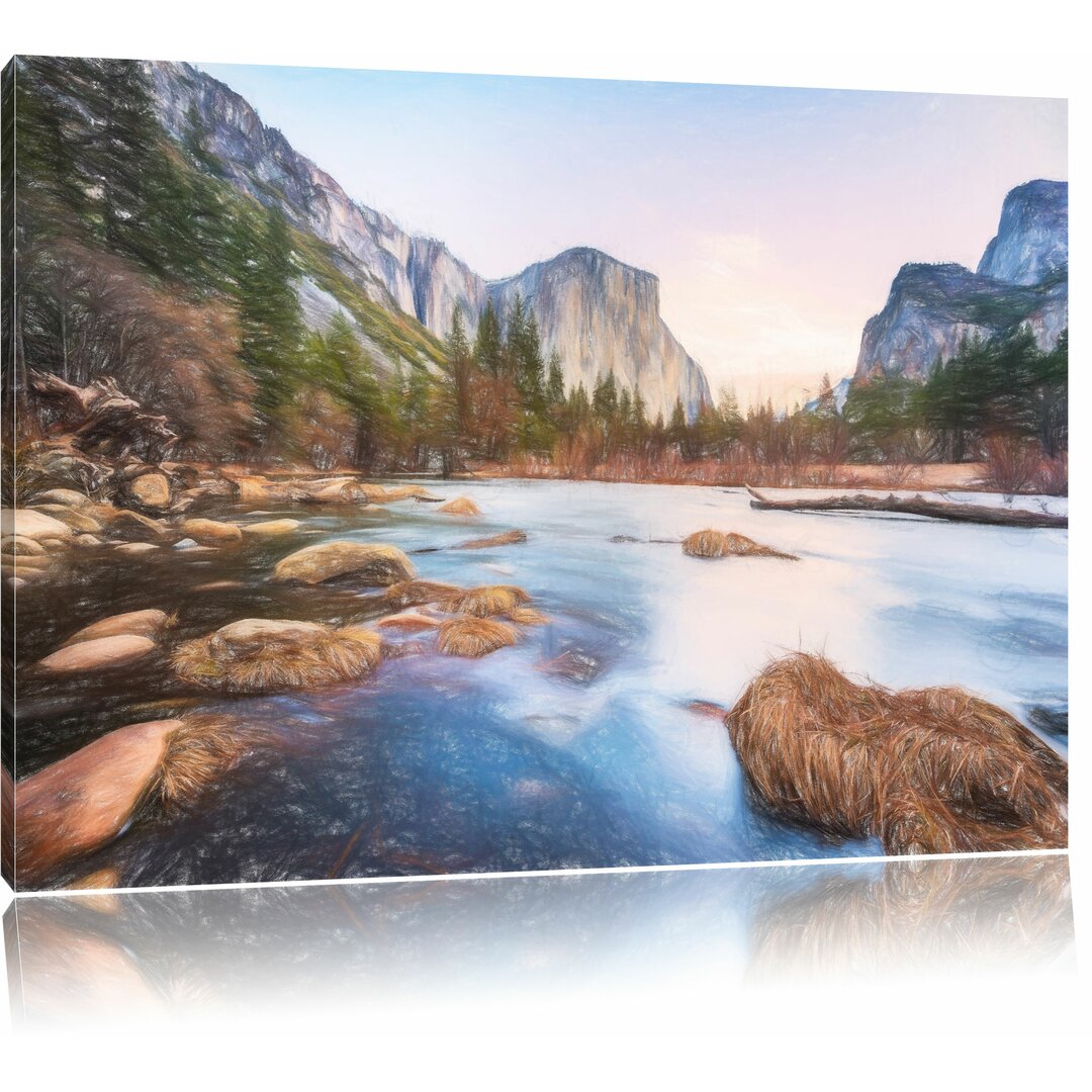 Leinwandbild Yosemite-Nationalpark Kalifornien, Grafikdruck