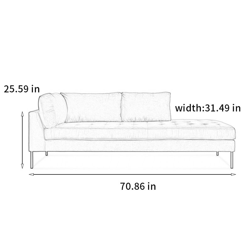 Élégante chaise en bouleau de velours, Orienté à gauche (vu de face)