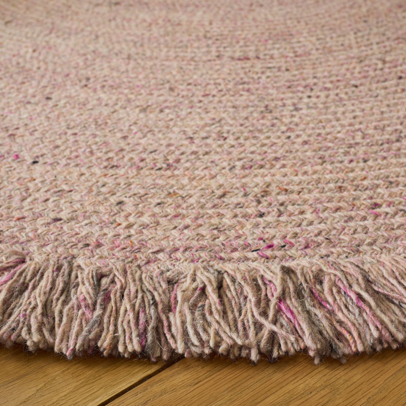 Braided Hand Woven No Pattern Indoor Rug, 4'-0" x 4'-0" Round