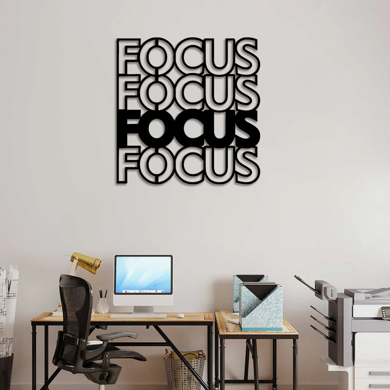 Focus, art mural, 35" H x 34" W x 1" D, Black