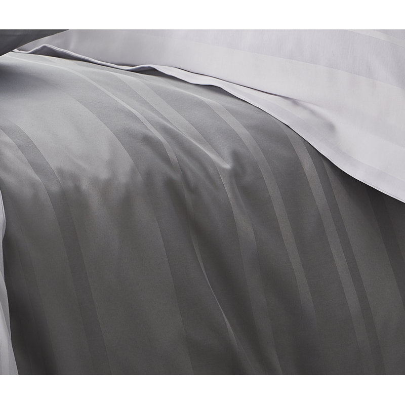 Hotel Stripe 300 Thread Count Fitted Sheet, Single (3'), White