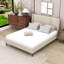 Wood Upholstered Platform Bed with Headboard-1490618747