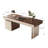 Home Office Executive Desk With 1 Cabinet Of 3 Drawers 3-Drawer Desktop Acrylic Legs Wood Grain Finish-393963526