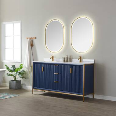 Hungerford 60'' Double Bathroom Vanity with Stone Top