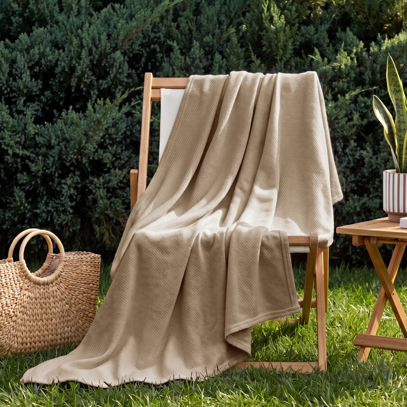 Couverture 100% coton Cozy Winter Bedure Soft Cozy, Très grand lit, Tanné
