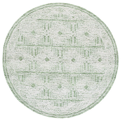 Pine Hand Tufted Wool;Cotton Geometric Rug