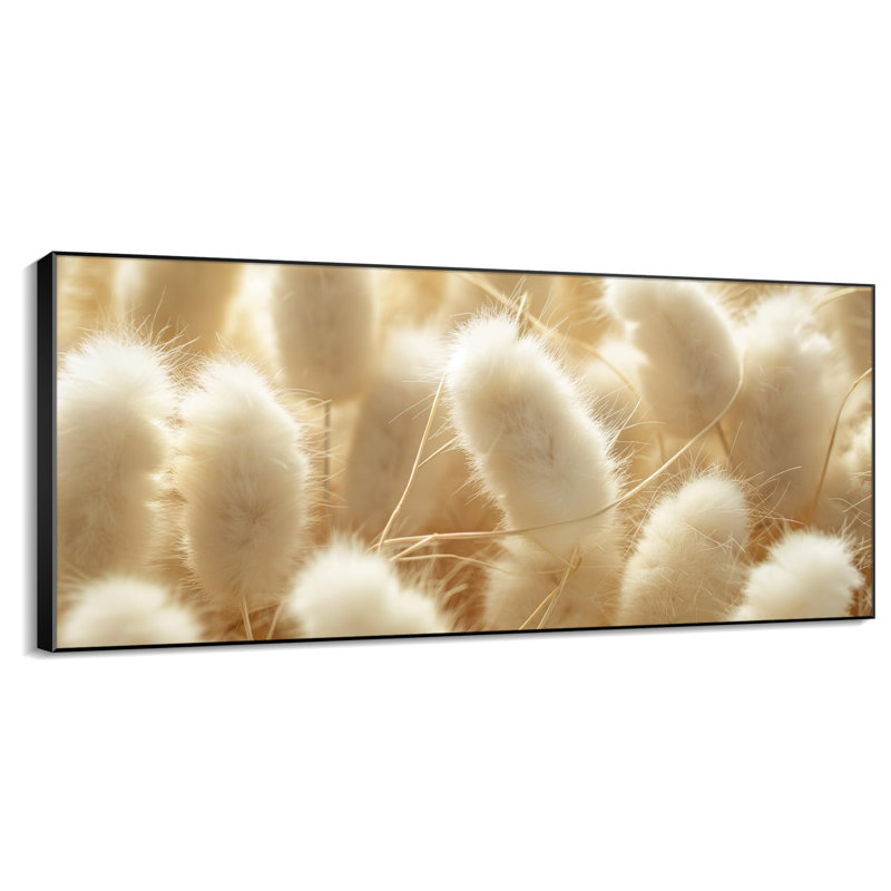 Fluffy Pampas Grass Warm Minimalist Nature Living Large Wall Art Print Home Decor (assemblage requis), H 24 po x l 60 po