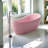 63'' W 28.7'' H Offset Curved Tub & Shower Kit