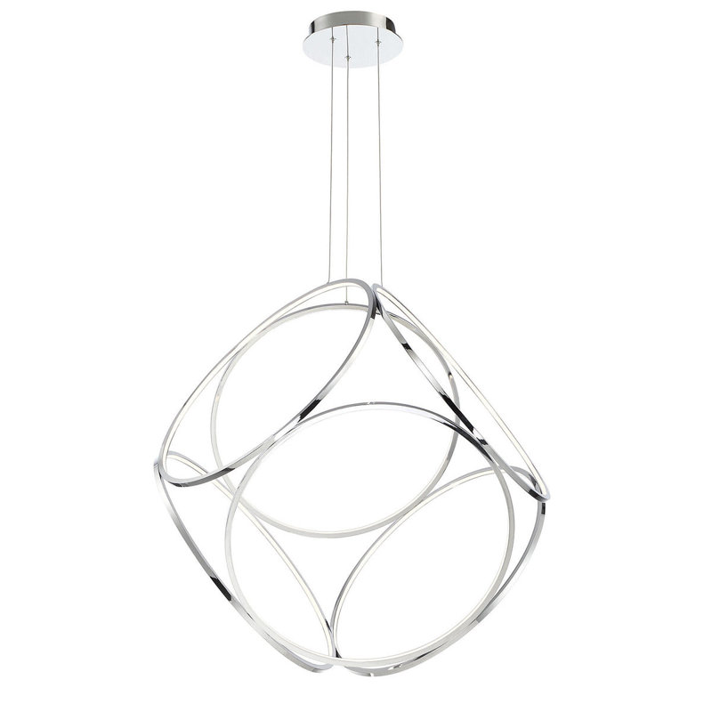 6 - Light LED Pendant, Chrome