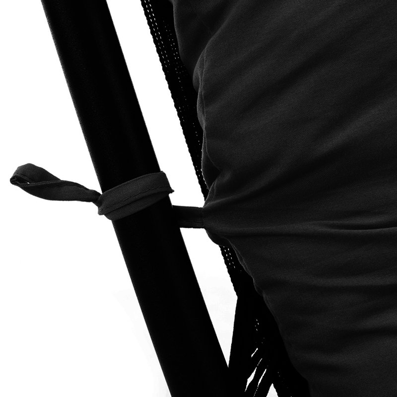 Indoor Outdoor Seat/Back Cushion, Black, 8cm H x 110cm W x 40cm D
